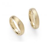 Aliança de ouro amarelo 18K com diamante - Modelo AL2S112969
