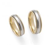 Aliança de ouro amarelo e ouro branco 18K - Modelo AL2OB1522