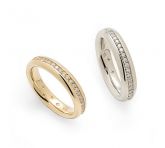 Aliança de ouro amarelo 18K com diamantes - Modelo AL2B16560