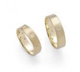 Aliança de ouro amarelo 18K com diamantes - Modelo AL2B16724